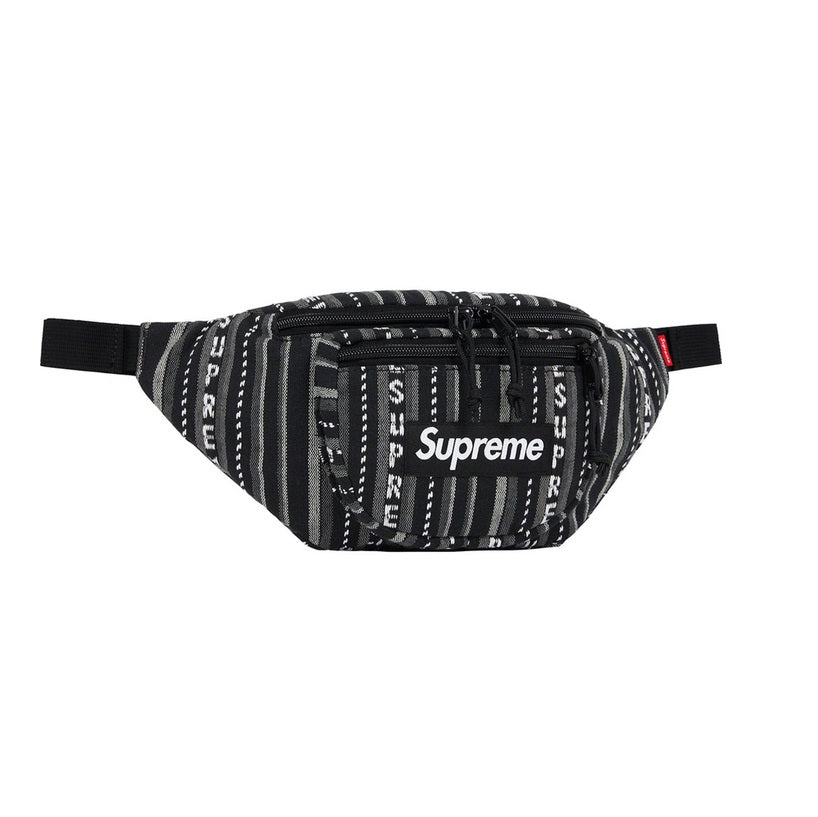 Supreme SS20 Woven Stripe Waist Bag Black