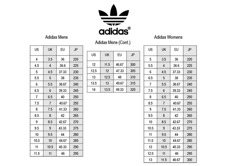 adidas yeezy size chart women's