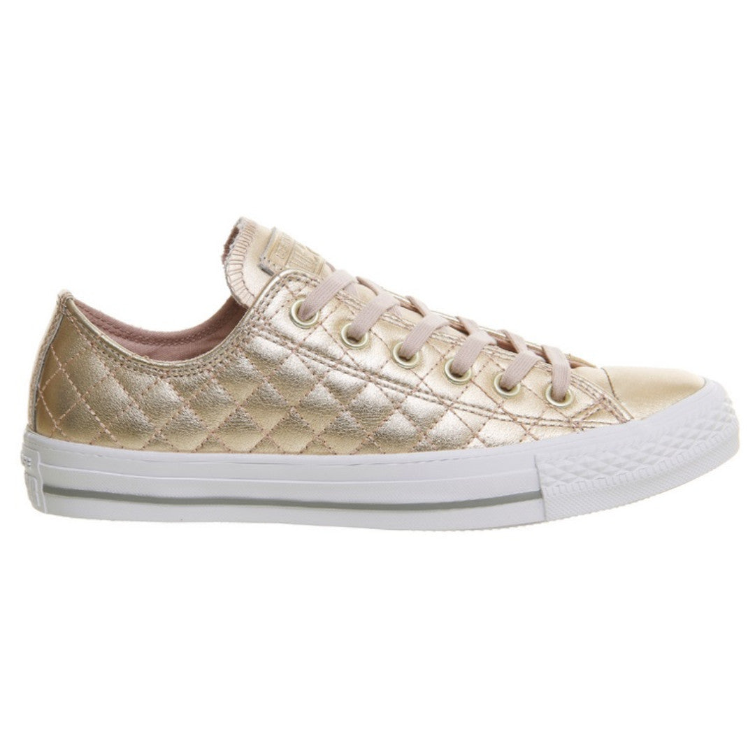converse rose gold quilted