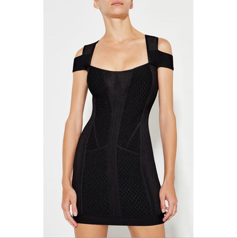 Unique Off-shoulder Little Black Bandage Dress