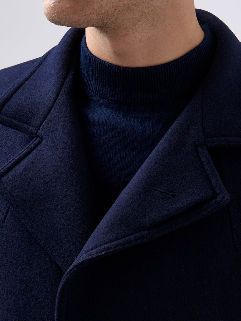 Navy Overcoat | Mens Coats | Remus Uomo | Wool – FOCUS Menswear