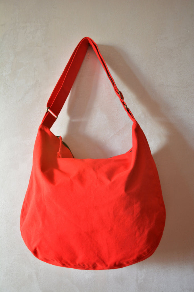 Large Hobo Canvas Bag-Red | edocollection