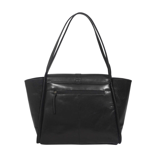 Women's Black Real Leather Lined Designer Large Tote Bag | Abingdon