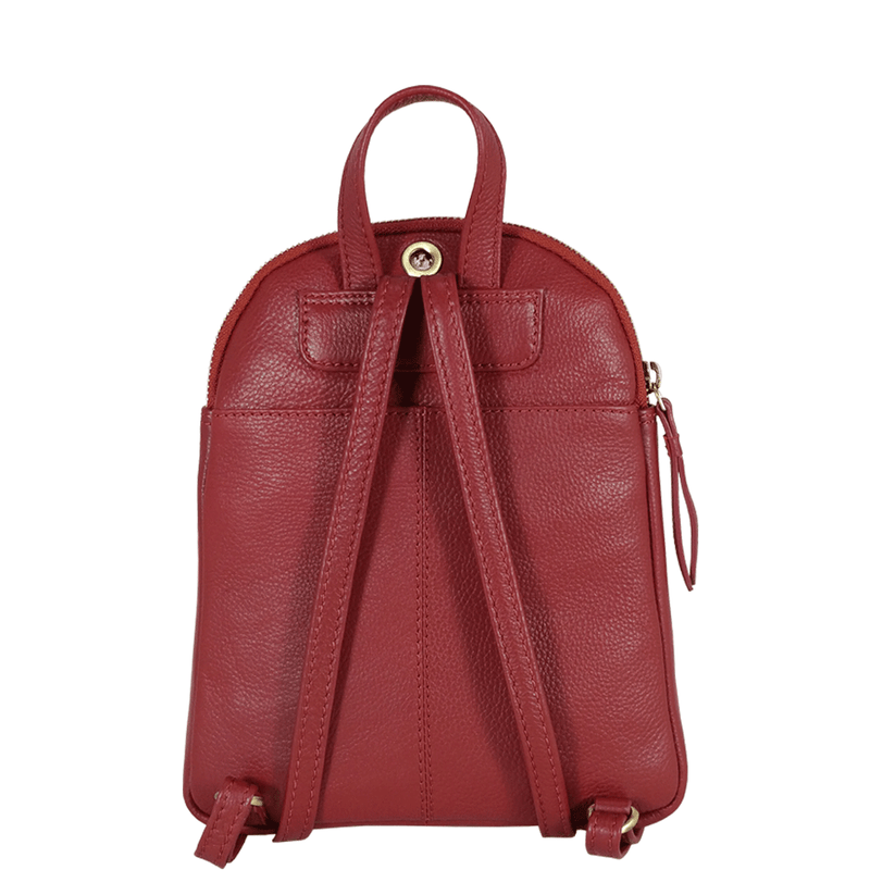 Womens Red Mini Soft Real Leather Backpack Rucksack uk | George – Assots London