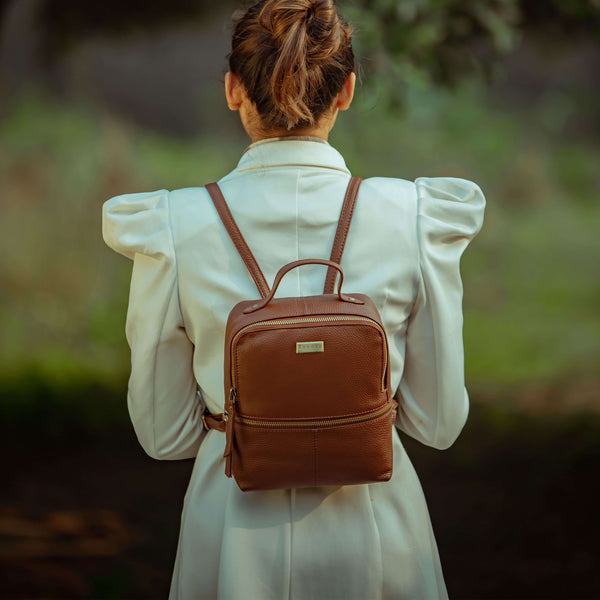 Womens Black Mini Luxury Lightweight Real Leather Backpack UK | Betty by Assots London