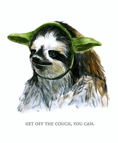 Illustration of sloth wearing Yoda ears