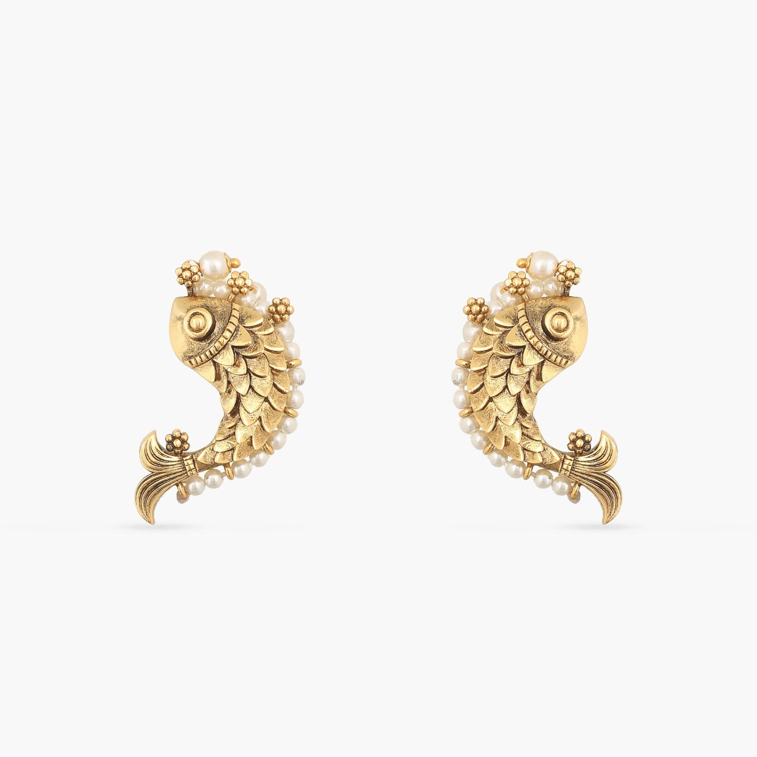 Jalaja Floral Pearl Drop Earrings