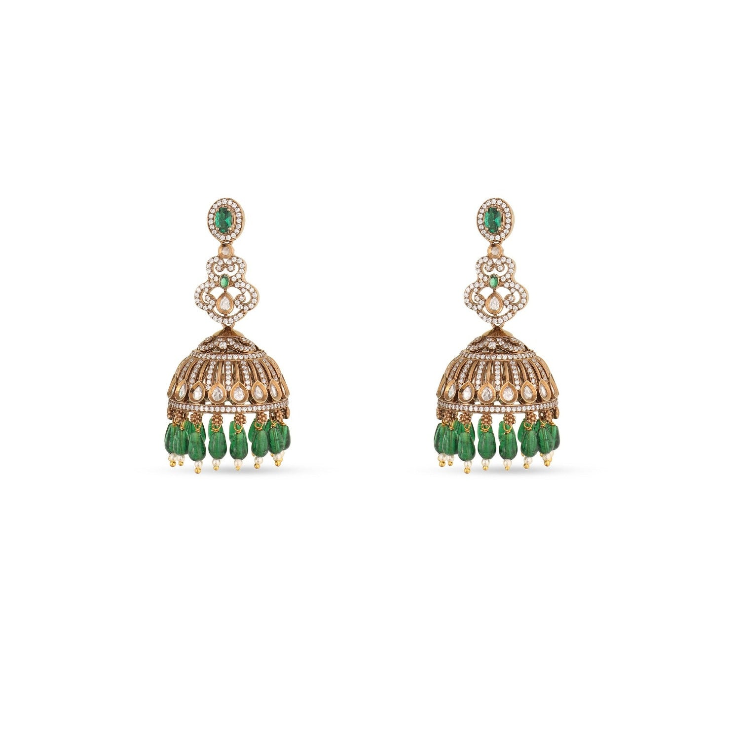 Gene Nakshatra CZ Jhumka Earrings - Tarinika product image