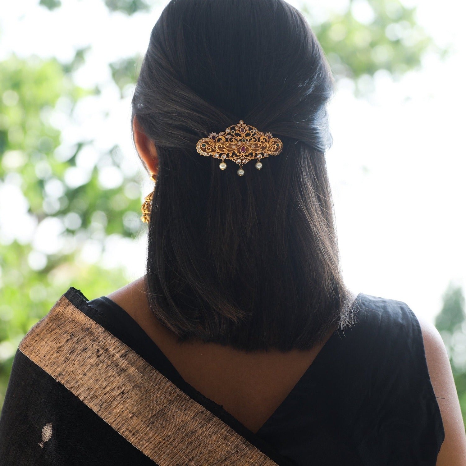 Online LCT Stone Floral Design Khopa Hair Pin InHayagiPune