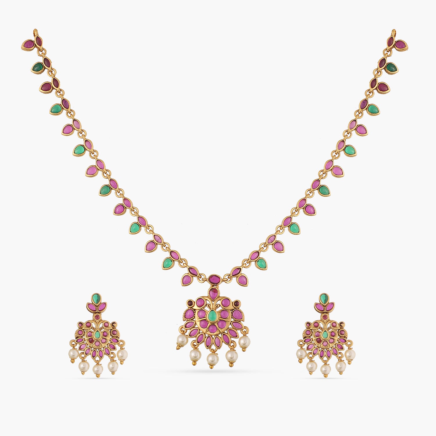 Shirin Antique Necklace Set  Indian Necklace Set Online