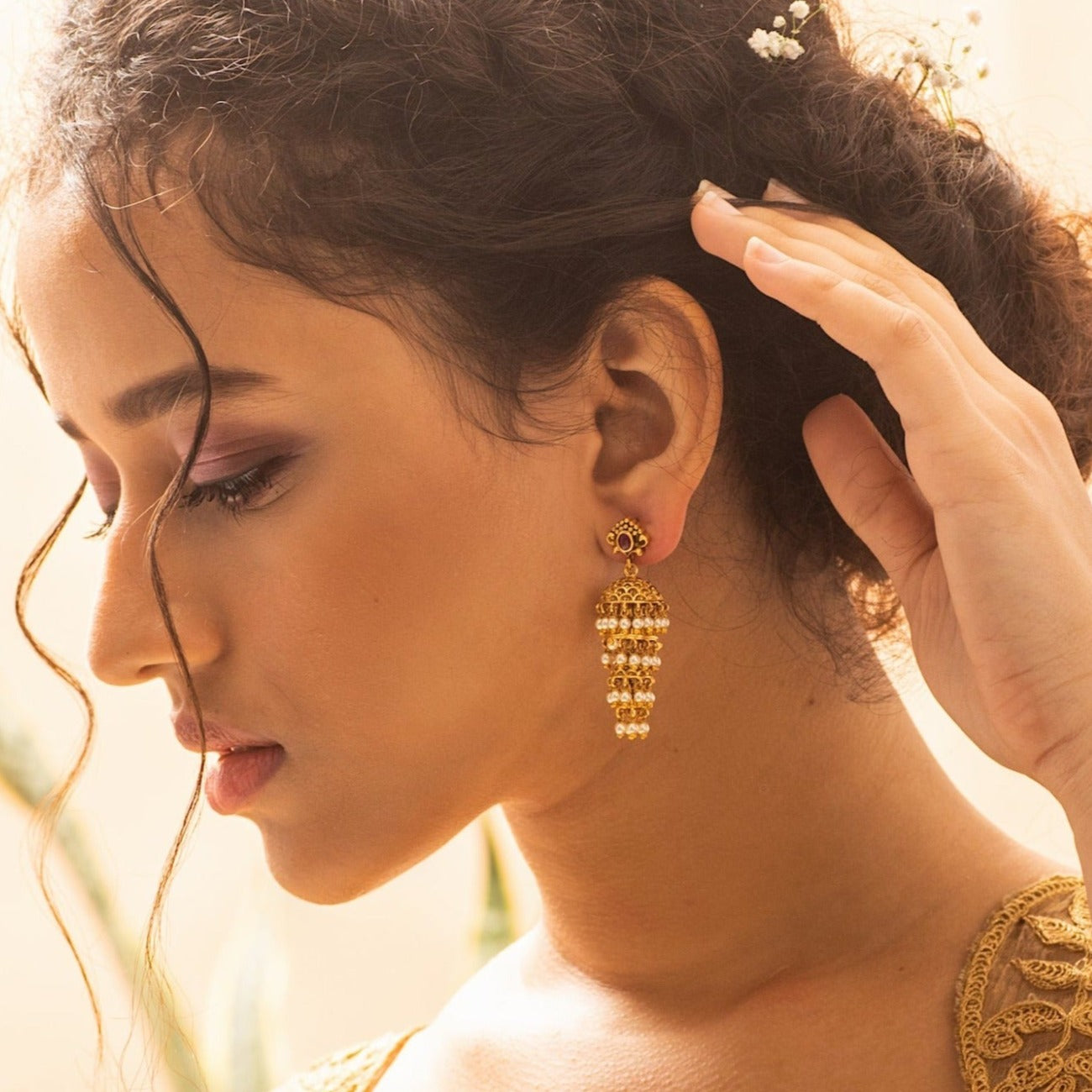 Buy Nivara Four Layer Jhumka Earrings | Tarinika