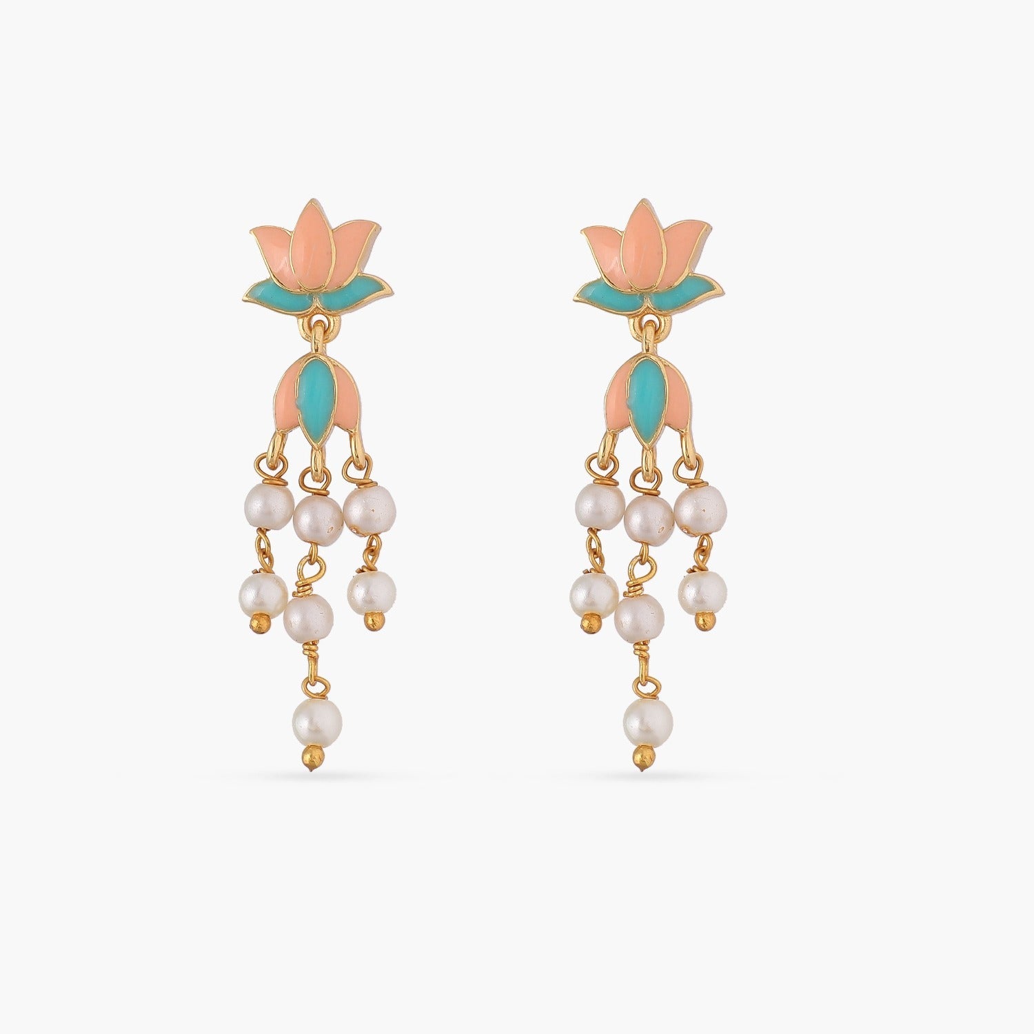 Jalaja Floral Pearl Drop Earrings