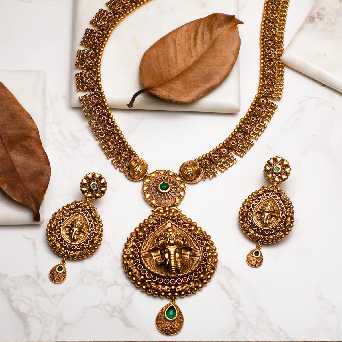 Abiya Antique Long Necklace Set 