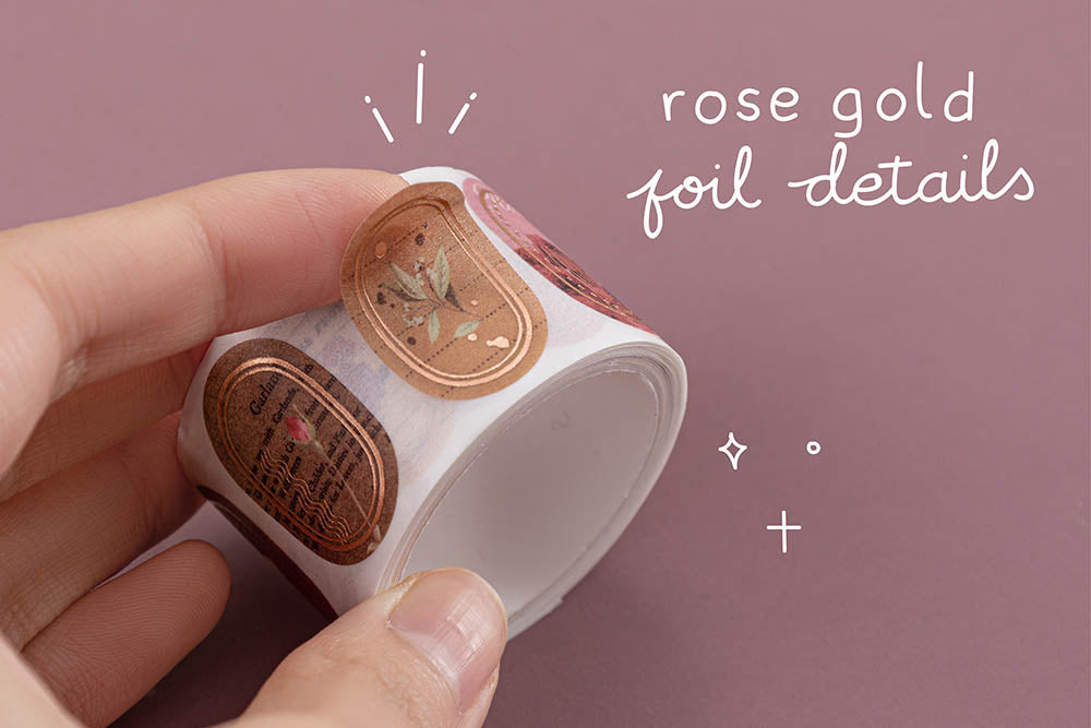 Off The Clock - Foiled Thin Washi Tape - Pink and Rose Gold Line –  Linouspots