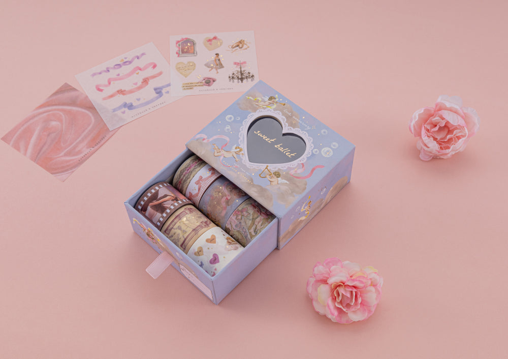 Tsuki Sweet Ballet collection with washi tape set and stamps