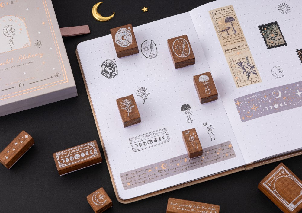 Tsuki 'Lunar Mystery' Bullet Journal Stamp Set ☾ – NotebookTherapy