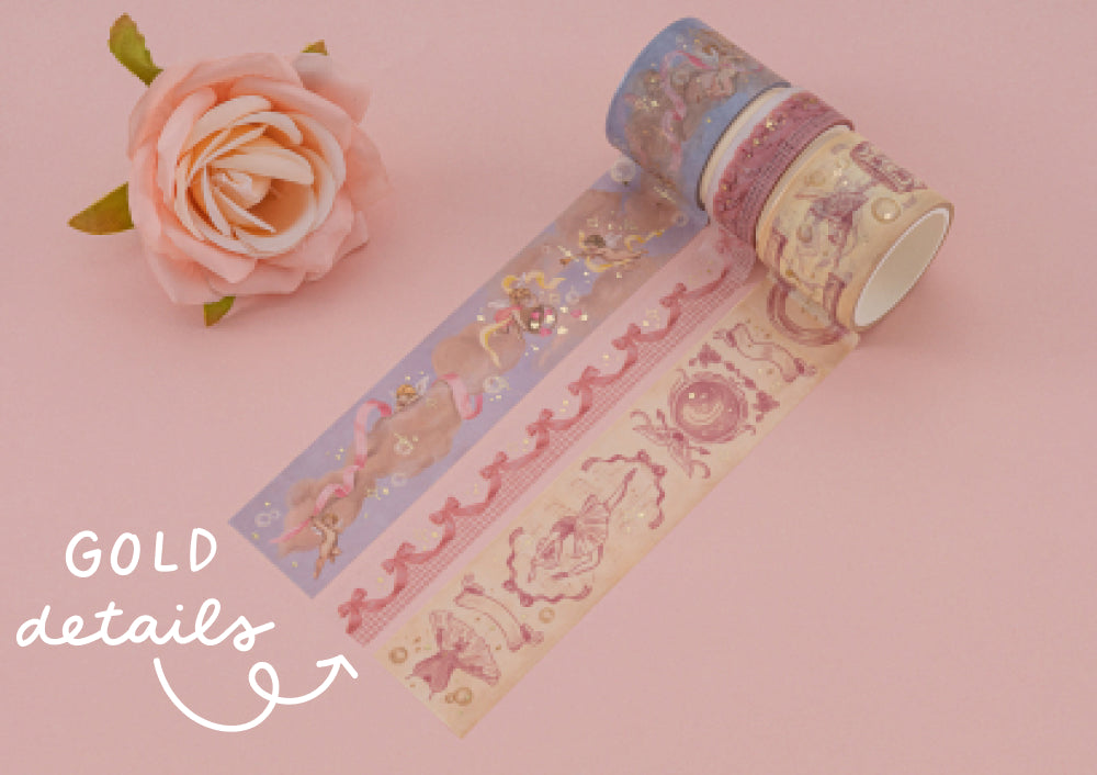 Tsuki Sweet Ballet washi tape set opened box