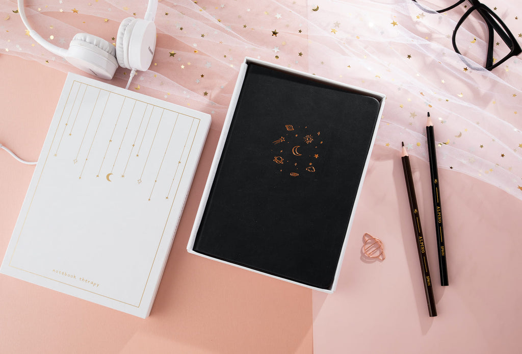 Tsuki 'Midnight Edition' Black Page Bullet Journal Notebook ☾ –  NotebookTherapy