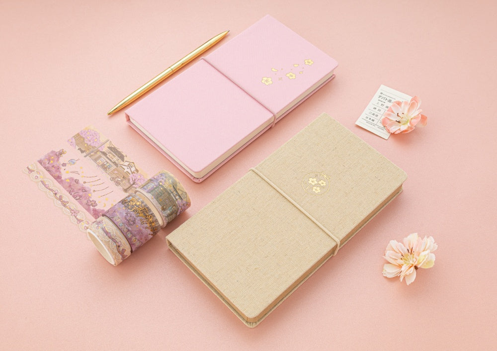 Tsuki ‘Sakura Breeze’ Kraft Paper Travel Notebook and travel notebook from gift set