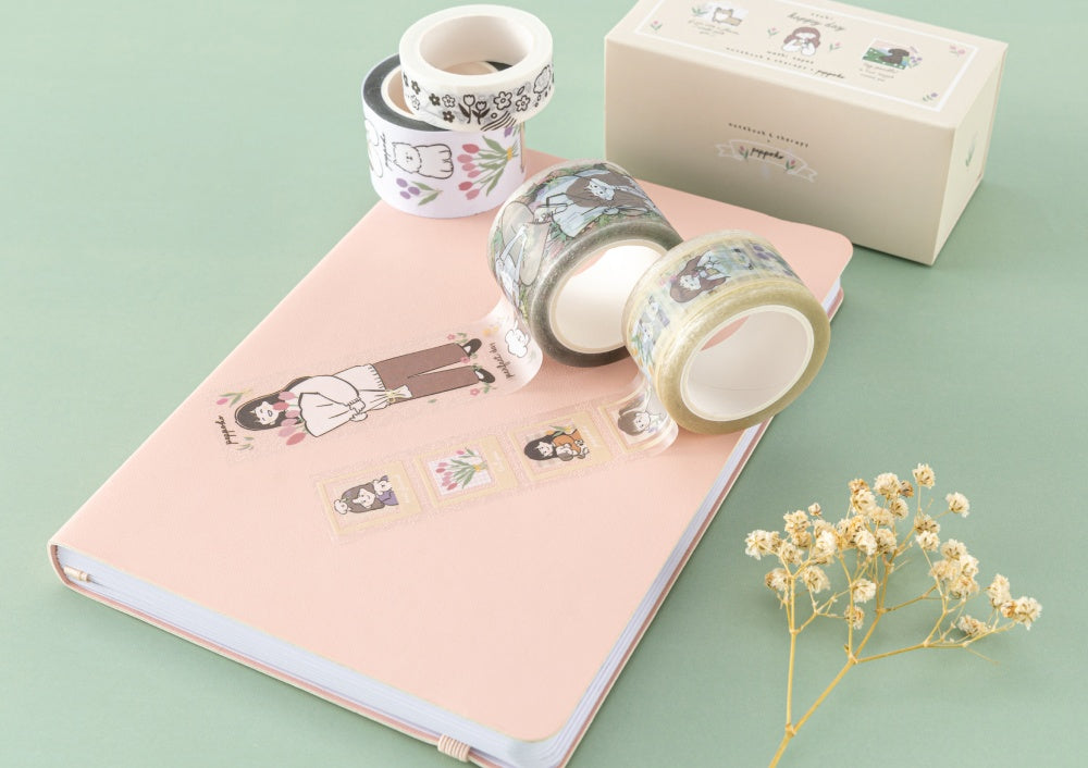 Happy Day washi tape on Tsuki Sakura Pink Pastel bullet journal