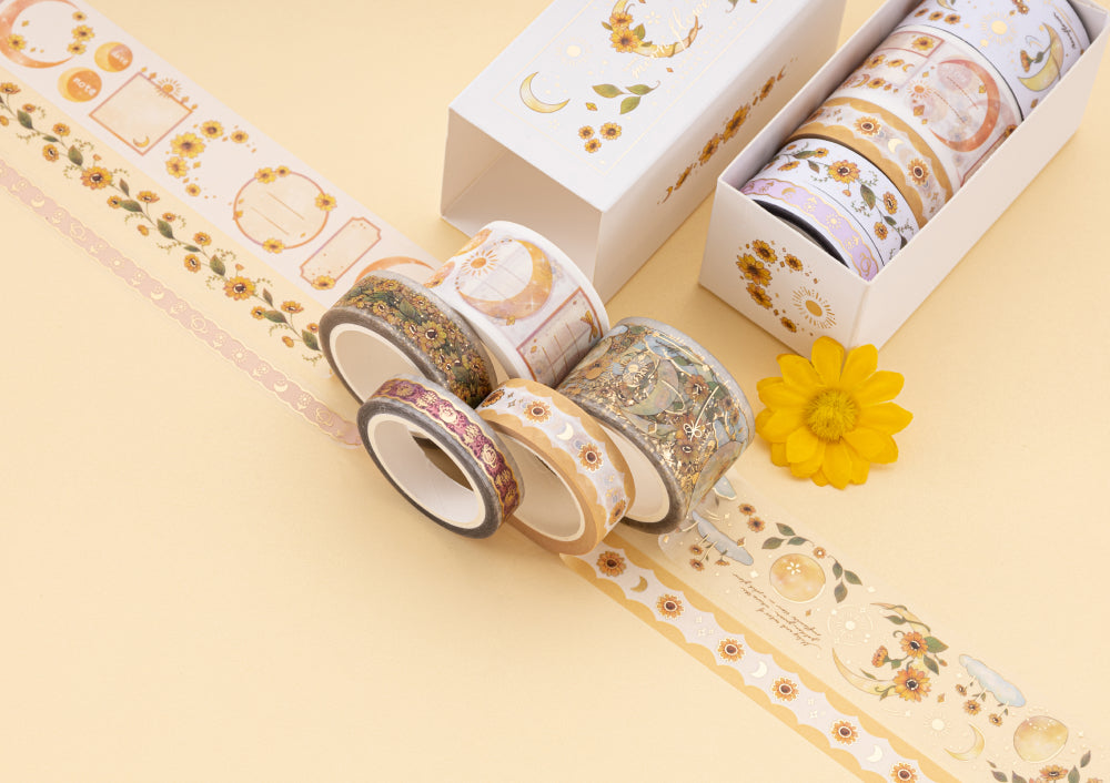 Yellow Flowers with Gold Foil Washi Tape - Original Design – The Primrose  Corner