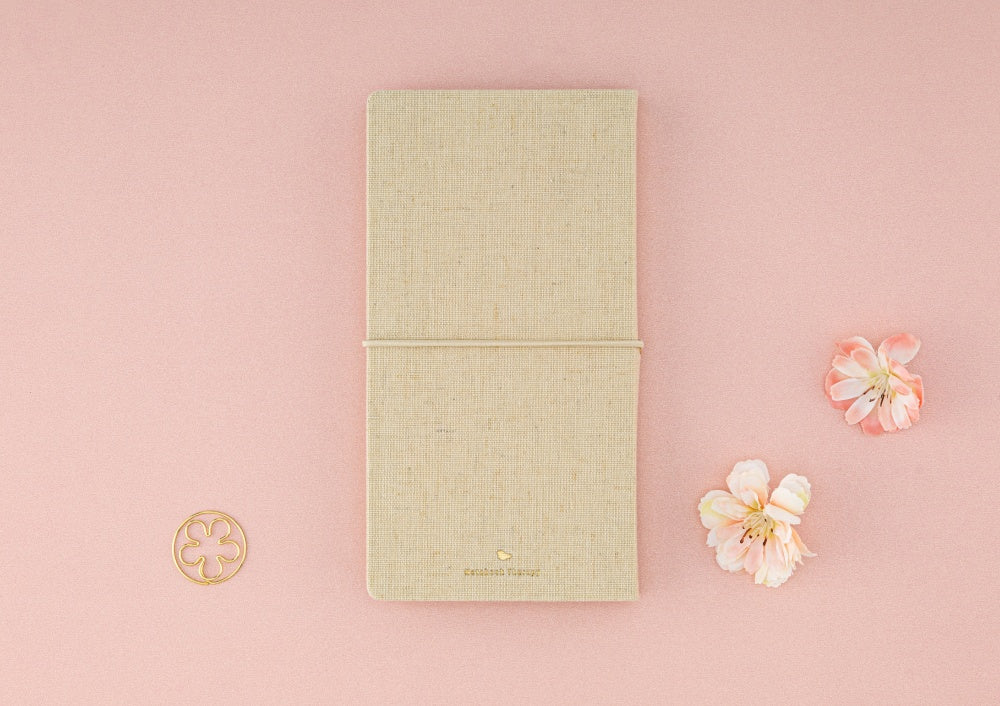 Back of Tsuki ‘Sakura Breeze’ Kraft Paper Travel Notebook