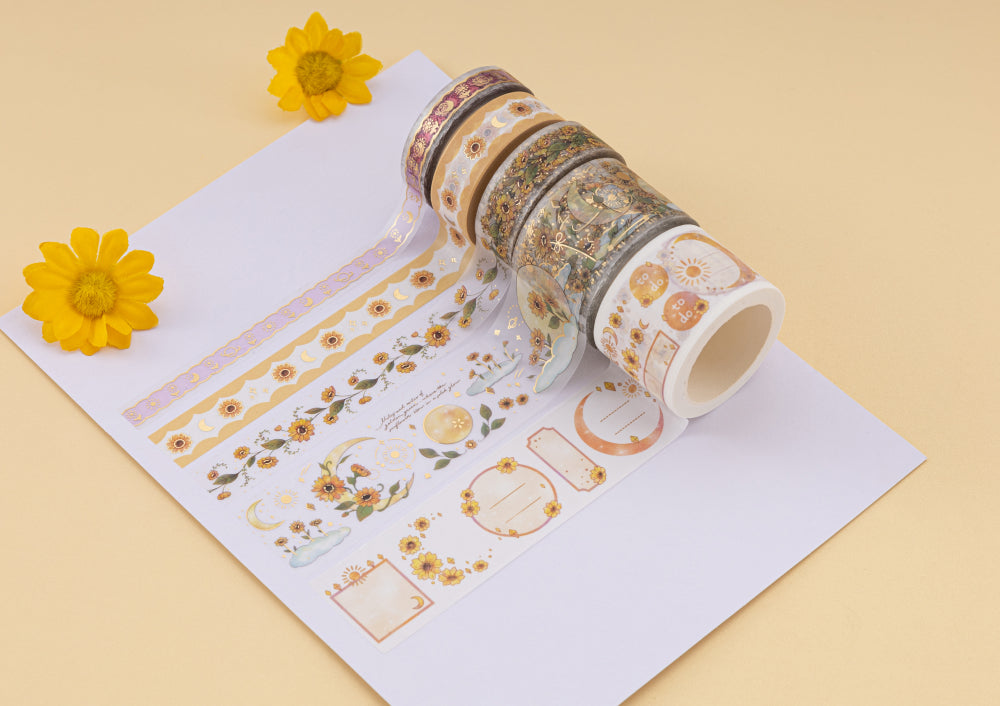 Summer Solstice washi tape flatlay