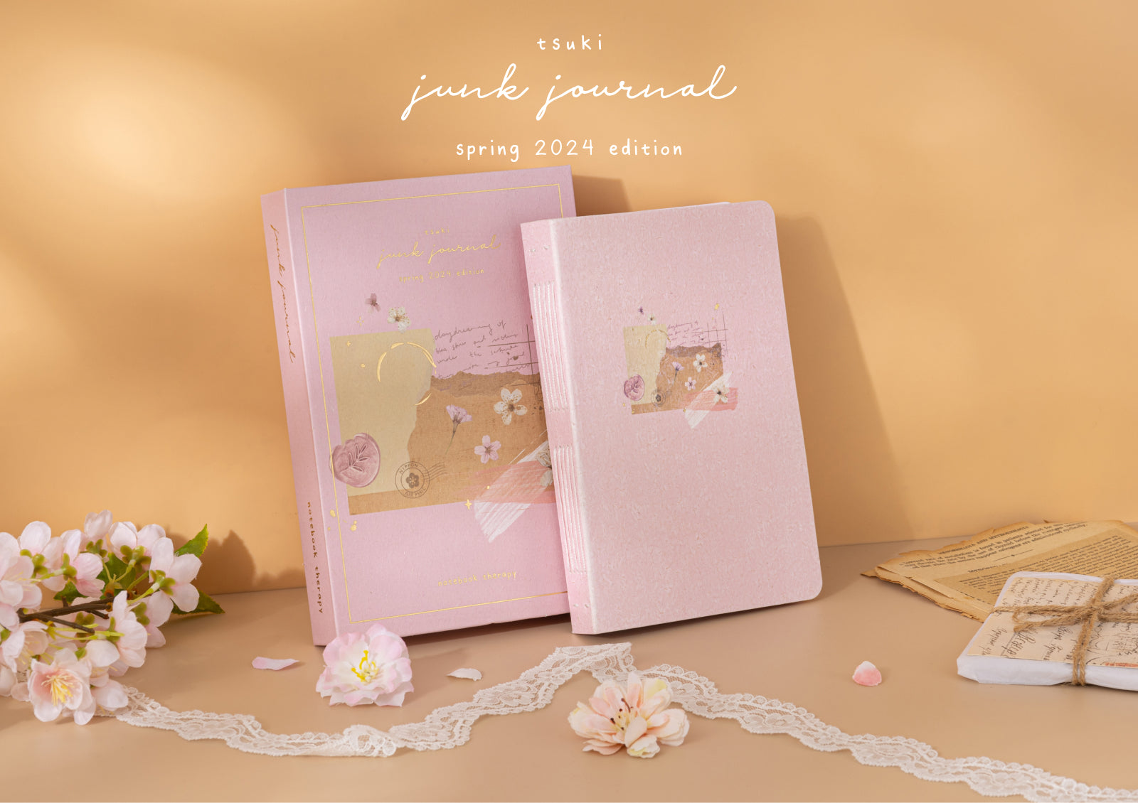 Tsuki Junk Journal Sakura 2024 bullet Journal with the box and sticker