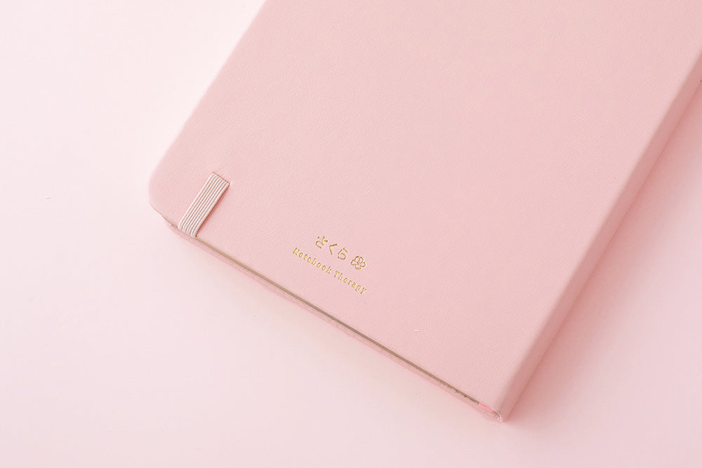 Back cover of petal pink bullet journal notebook