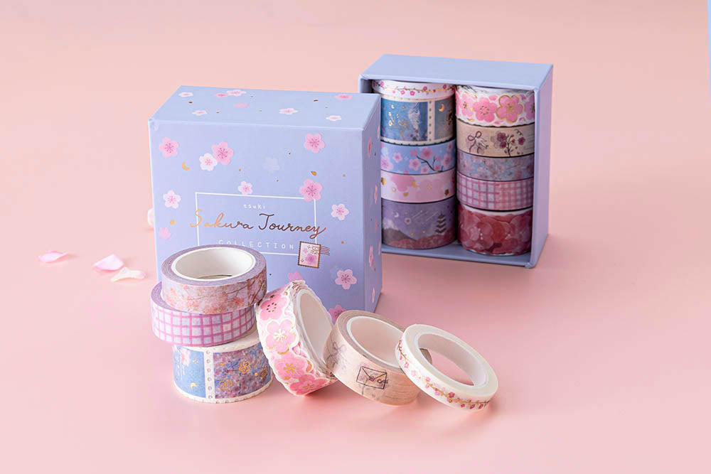 Tsuki 'Sakura Journey' Vintage Journal Washi Tape Set ☾ – NotebookTherapy