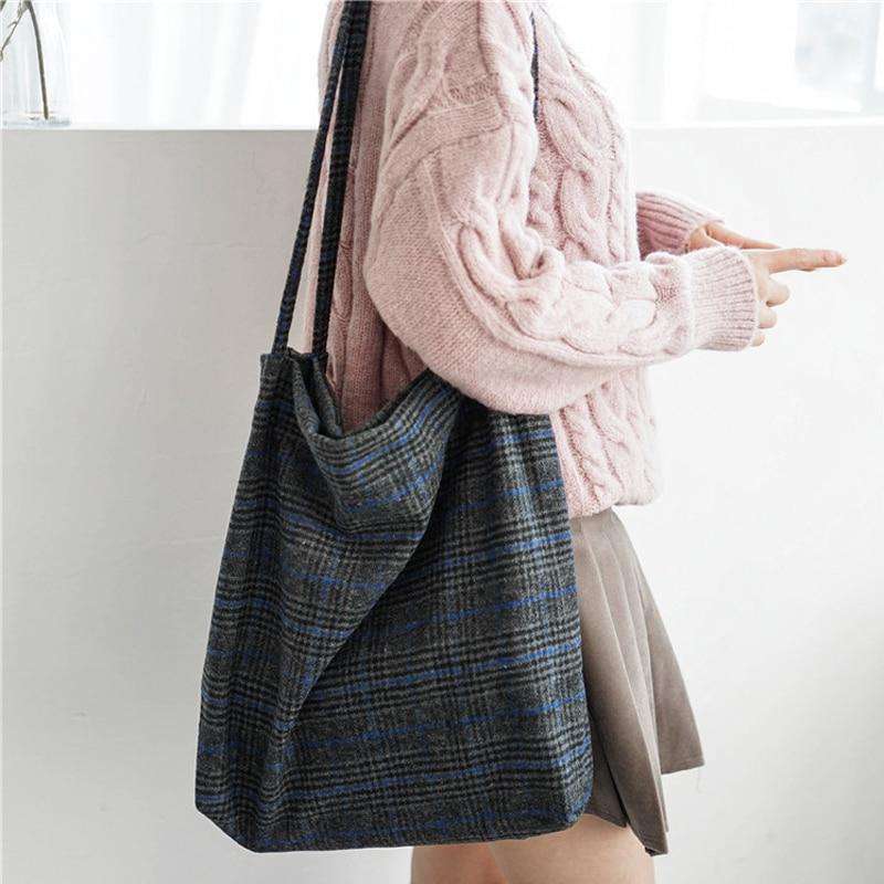 plaid tote bags