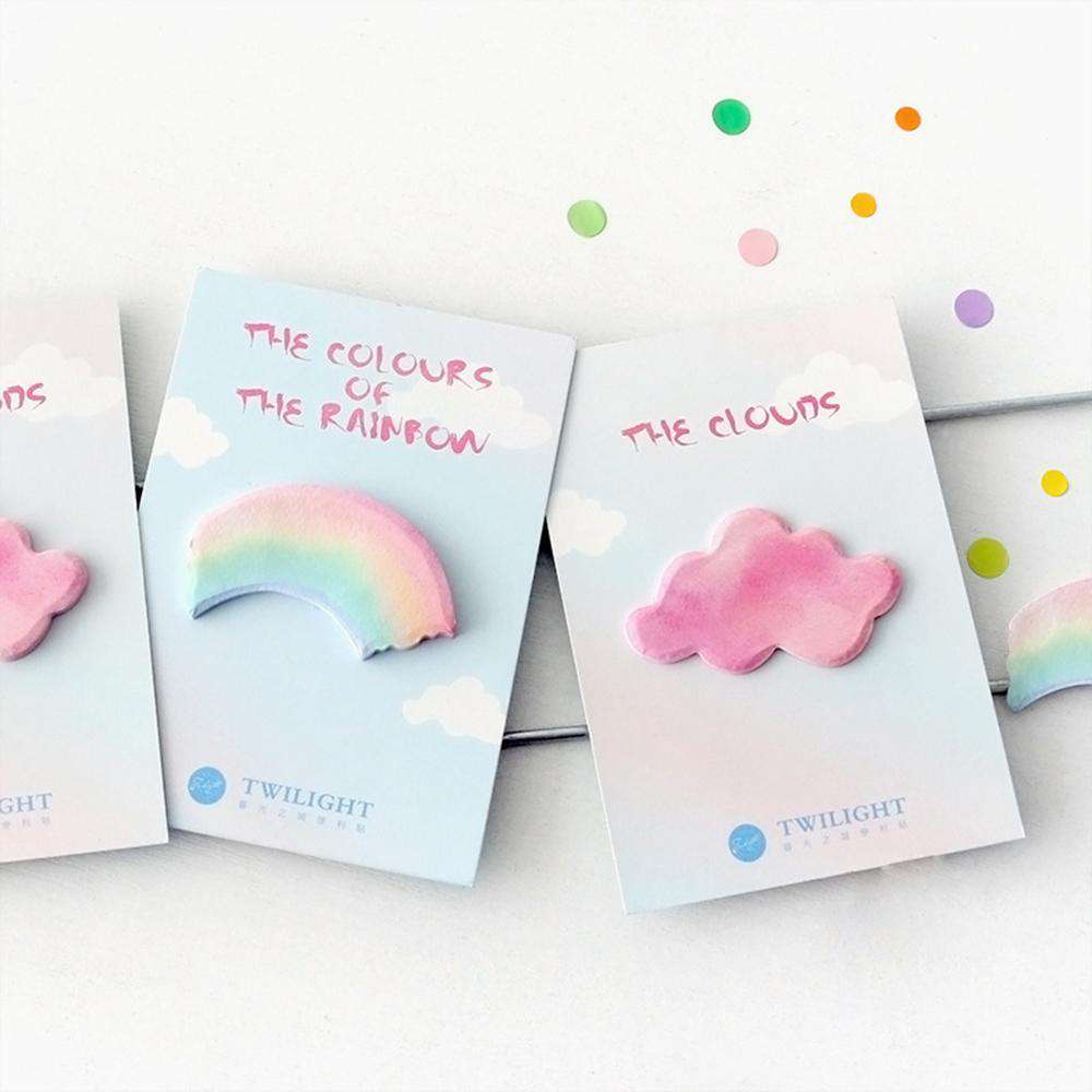 Rainbow And Cloud Sticky Notes Set Of 4 Notebooktherapy