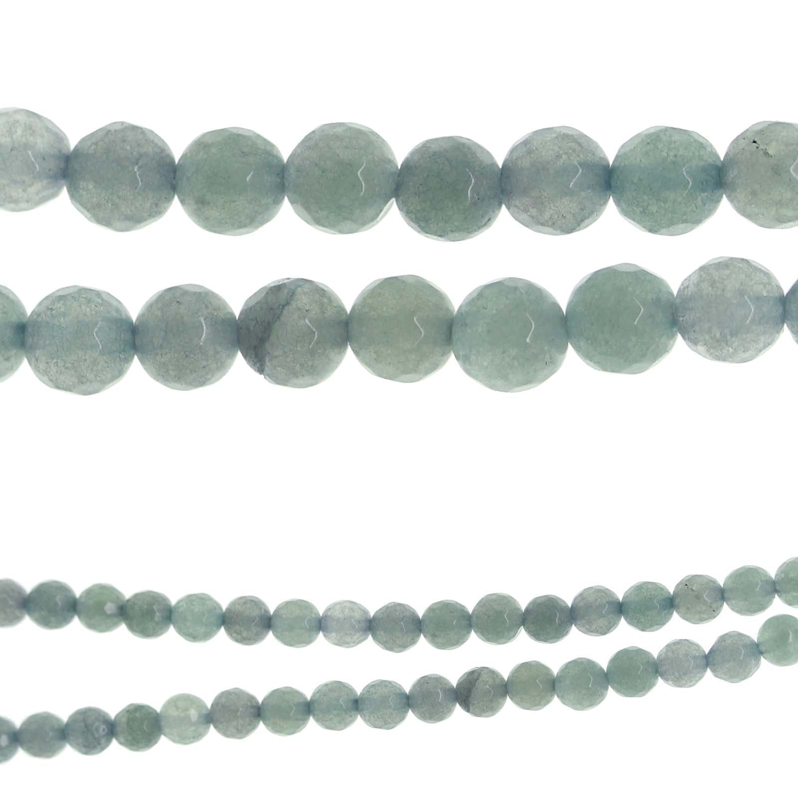 Aqua Dyed Quartzite Faceted 6mm Round BeadsBeads by Halcraft Collection