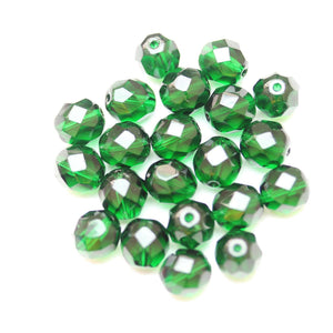 Czech Fire Polished Faceted Glass Round 8mm  Chrysolite