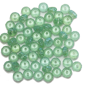 Peridot Transparent AB Pave Acrylic Rondell 5x8mm Beads