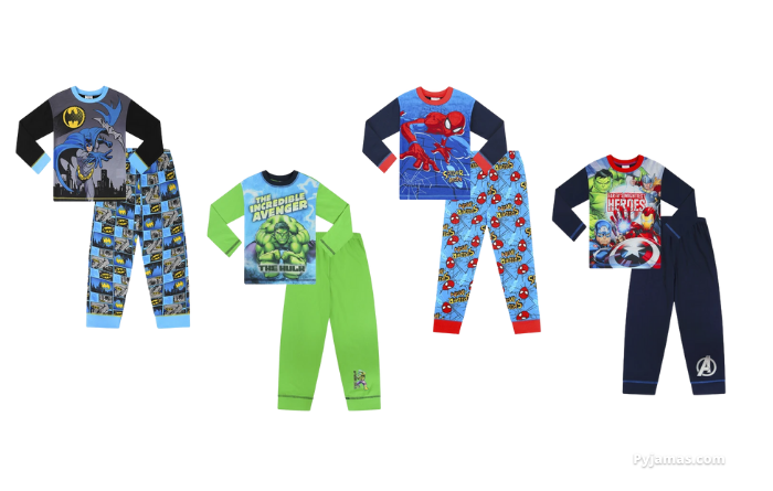 Selection of boys superhero pyjamas 