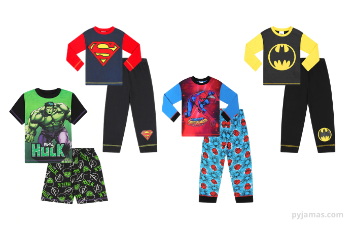 Selection of superhero pyjamas for toddlers
