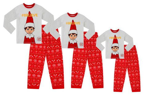 girls elf believe pyjamas