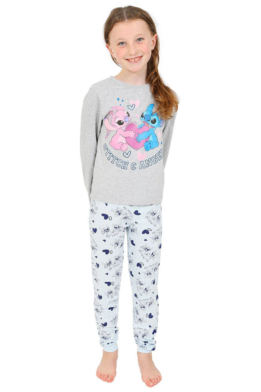 Disney Lilo&stitch Ladies Pyjamas,long Sleeve&leggings Character Stitch,cotton  - Lilo and Stich - Pyjamas 