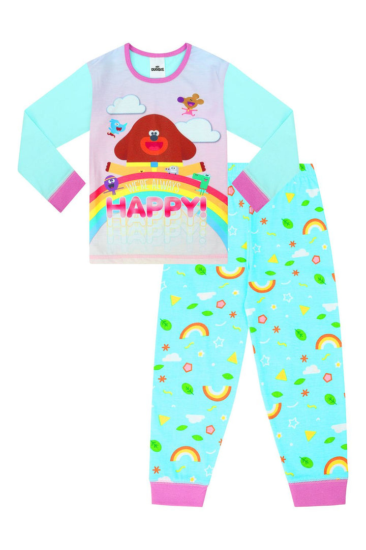 Girls Official Hey Duggee Happy Rainbow Long Pyjamas Pyjamas Com