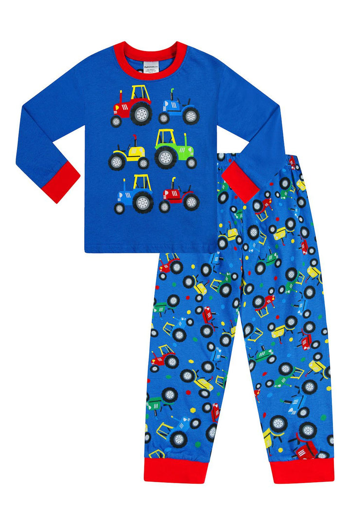 Boys Tractors Long Blue Pyjamas – Pyjamas.com