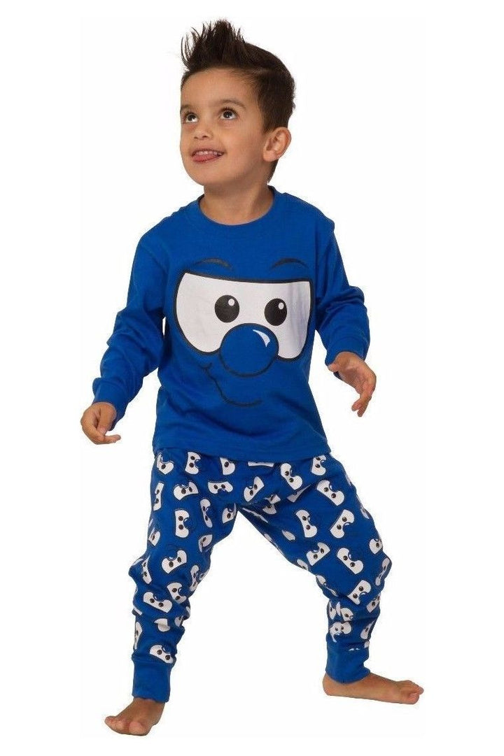 Blue Funny Face Long Pyjamas – Pyjamas.com