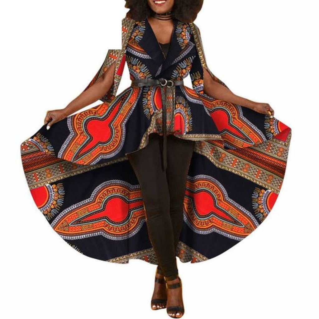 African Dashiki Print Dresses For Women Maxi Outwear Trench Coat X1150 ...