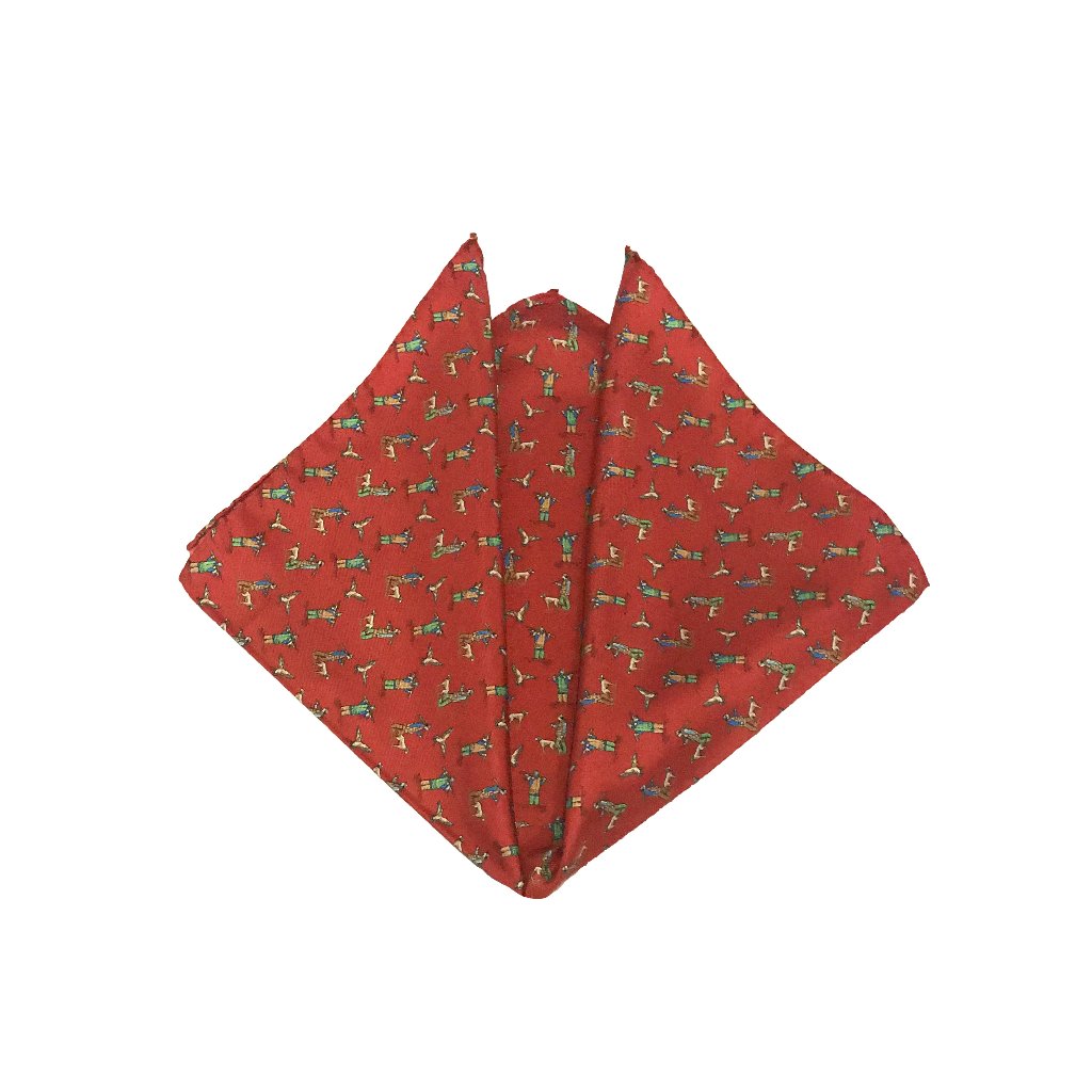 Hunter and Duck Silk-Twill Pocket Square