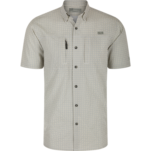 Classic Seersucker Stripe Button-Down Short Sleeve Shirt