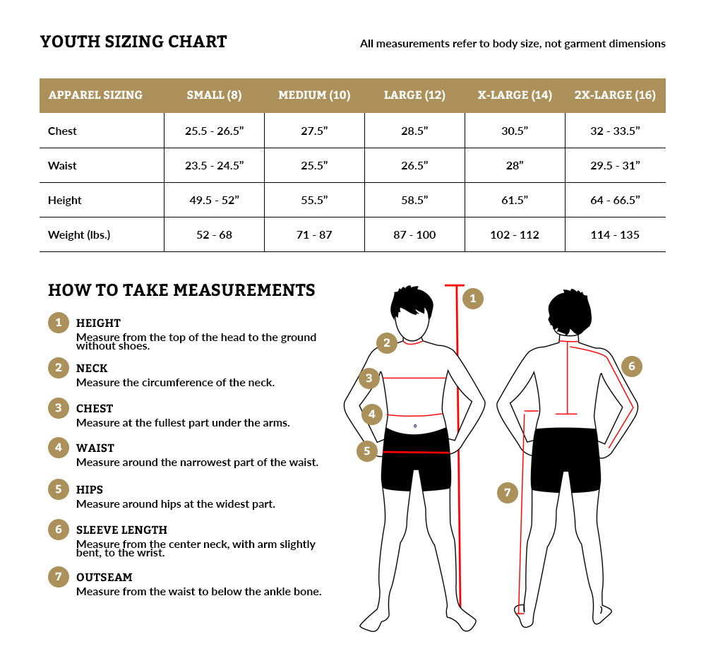 Youth Sizing Chart Shoes