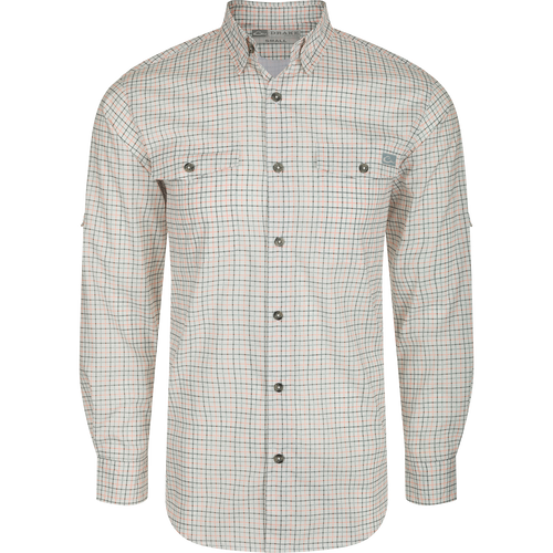 Traveler's Mini Grid Button-Down Long Sleeve Shirt