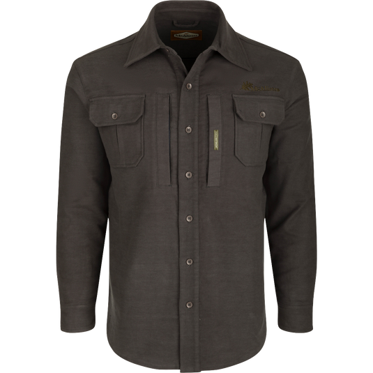 RANK 45® Men's Solid Basic Twill Logo Long Sleeve Button-Down