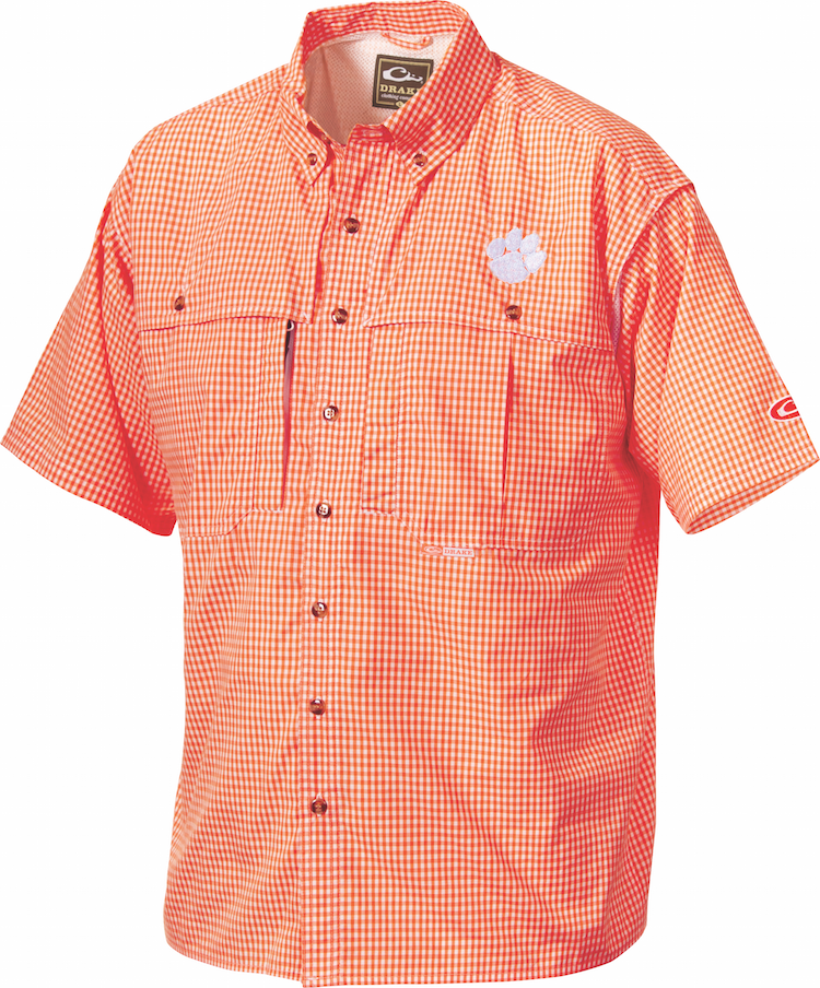 Drake / Clemson Plaid Wingshooter's Shirt Short Sleeve