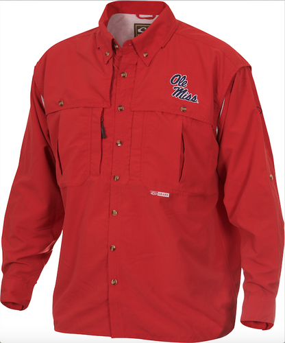 Ole Miss Rebels Columbia Short Sleeve Heat Seal Tamiami Button